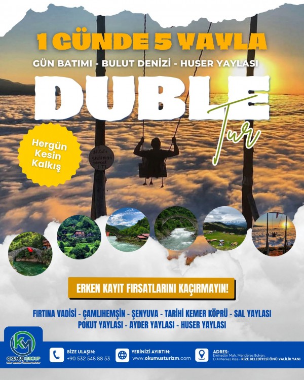 DOUBLE TUR 1 GÜNDE 5 YAYLA